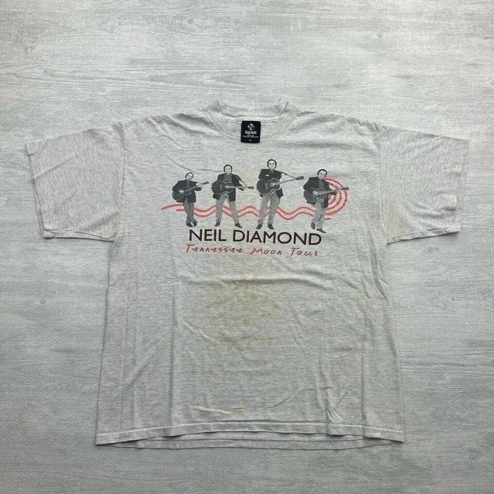 Vintage Neil Diamond Shirt Adult XL Gray Tennessee Moon Tour Concert Band